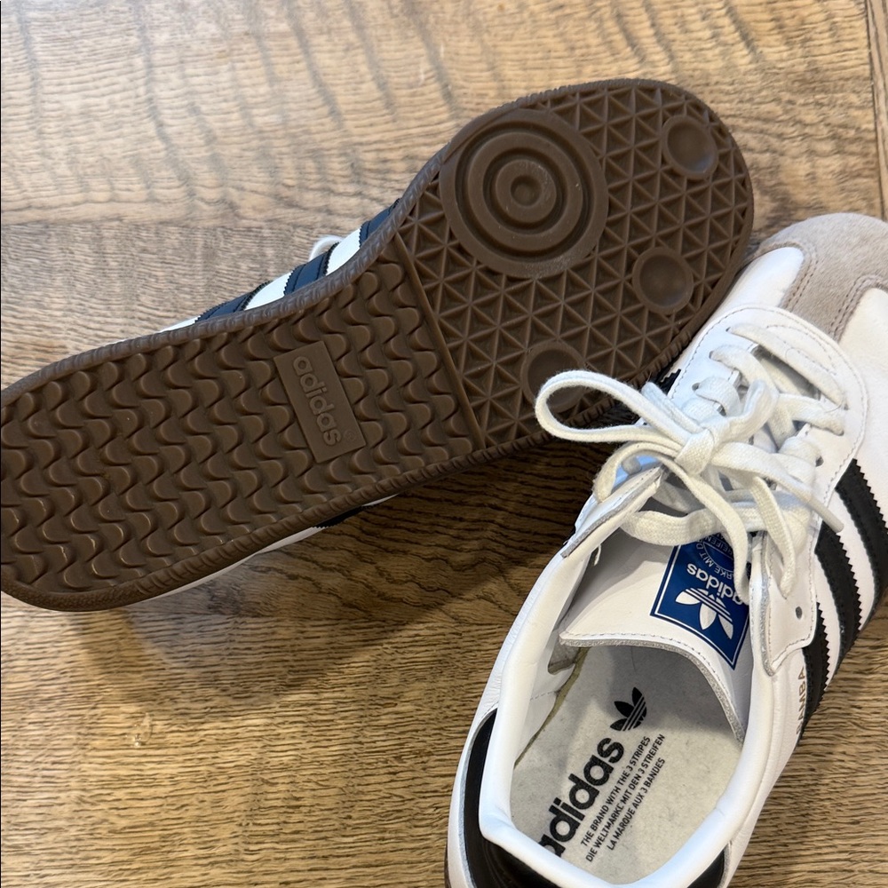 Adidas Samba White and Black Trainers - Picture 6 of 7
